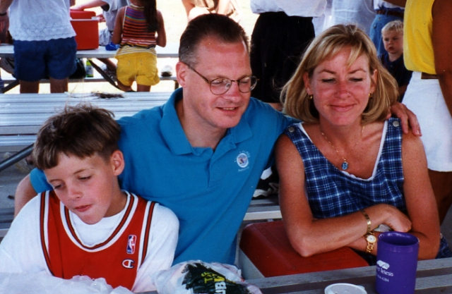 Shelly Martin Kaflewski and family at 20th reunion