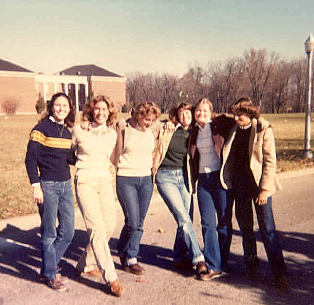 Missy T, Mary Ellen B, Linda C, Laurie M, Julie J and Nancy S (79) headed to the UC-Miami football game.