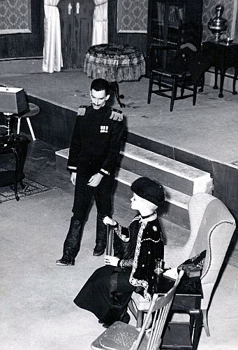 Tom Herron as Prince Paul with Sandy Searles as Dowager Empress Feodorovona in Anastasia.