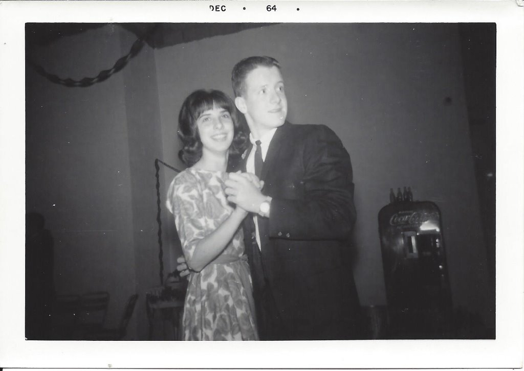 Pam Maxwell and Bill White Christmas party Dec 1964