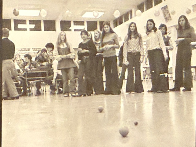 Bowling in cafeteria