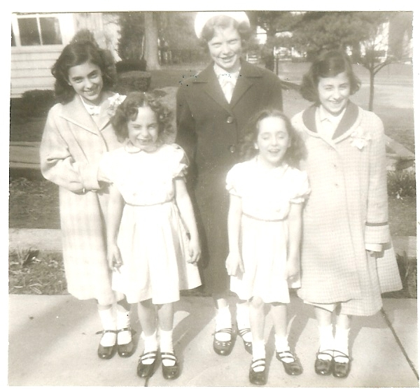 1951 - Back: Alphonsine Petralia, Rita Hutchinson, Catherine Russo
front: Judith and Janet Bellizia (Class of 1964) Submitted by Mary Bellizia