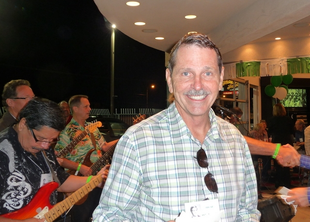 Richard beaming at winning the 
prize for coming the farthest.