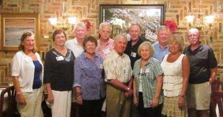 AHS Mini-Reunion held in Sarasota February 2013.
The front row, left to right, is Ruth Moore, Valerie Donnelly, Judy Robinson, Bill Doherty, Freda Warrington, Pamela Day. The back row, left to right, is me (Curt Gilbert), Ralph Warrington, Phil Scanlon,
