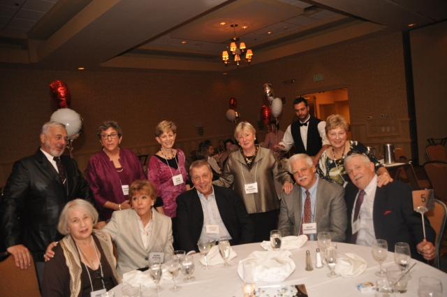 Standing: Richard Simon, Muriel Mirak Weissbach, Eleanor (Judge) Johnson, Sybil (Killourhy) Goldman, Mary (Bilafer) Day. Seated: Freda ( Spector) Warrington, Alma (Reeves) & Arthur Koski, Ralph Warrington, Tony Day.