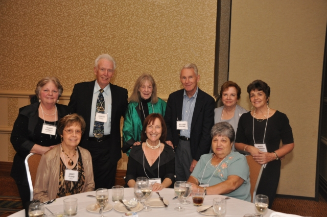 Seated: Janet (Floyd) Macy, Linda (Sandler) Cole, Annette (Raduazzo) Raboin. Standing: Janice (Corelli) Huntley, Bob Cole, Janice Pihl, Bill Brown, Sandy (Nigro) Fjeld, Marie (D Arrigo) Morinico.