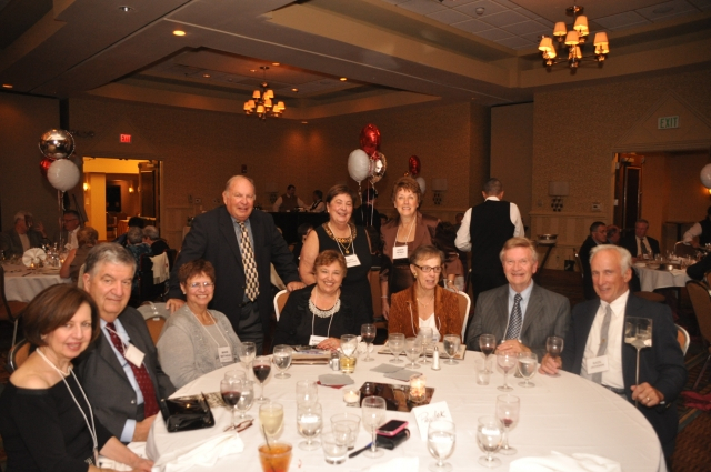 Seated: Diane (Berbarian) & Ken Talanian, Marie (Battaglia) Cavicchi, Kathie (Caggianno) Pawlak, Maureen (Gibbons) Jackson, Bob Pawlak, Basil Jackson. Standing: Larry & Carol (Bertagna) DiStefano, Judy (Fifield) Walsh.