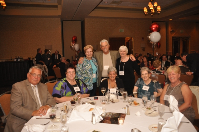 Seated: Bill & Ginny (Mahoney) Sovie, Liz (Mahoney) Rich, Loretta Mahoney, Marcia Doyle. Standing: Anne Weddleton, Bob & Kathie (MacLellan) Huntoon. 