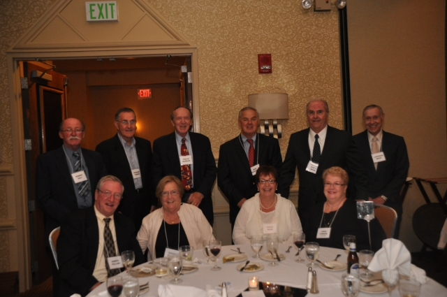 Seated: Joe & Dianne Rollins, Nancy Mead, Linda (OBrien) Jenkins. Standing: Bob Daly, Dick Tierney, Phil Scanlan, Jack Radochia, Salty Mead, Larry Melia
