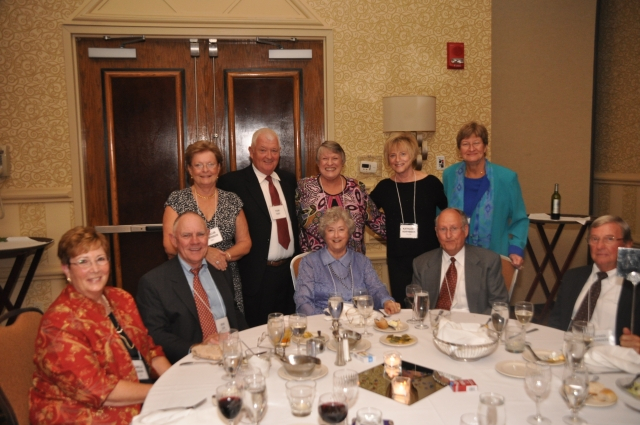 Seated: Camille (Eakins) & Bob Lea, Cindy & Jonathan Leonard, Al Burmeister. Standing: Phyllis (Robinson) & Tom Ray, Susan (Center) Balco, Kathy (Hornbeck) Pilon, Linda (Bridgens) Burmeister.