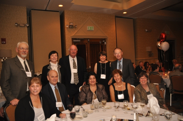 Seated: Candace Wharton, Nick & Stella (Moskovis) Kazantzas, Rosemary (Kidd) Hill, Claire (Bourque) Corbin. Standing: Richard Wharton, Valerie (Donnelly) & Patrick Roseingrave, Eunice & Richard Wellons.