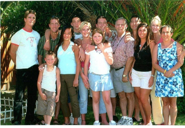 Richard Ceg Ceglia, 60th birthday party. Back Row: Kevin, Randy, Grandson James Jr. James Me Dean Wife BJ.
Front Row: Grandson Nickolas, James wife Rhoda, Daughter Kirsten, Granddaughter Casidee, Deans Wife Natalie, Son Bratt(passed) wife Kelly.