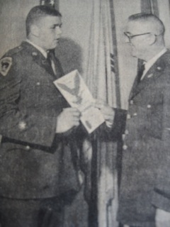 Bob Harrington receives a Falcon Foundation scholarship for the Air Academy NMMI in Roswell, NM.
