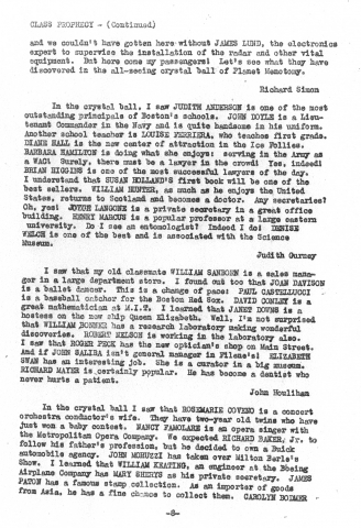 Class Prophecy (second page)