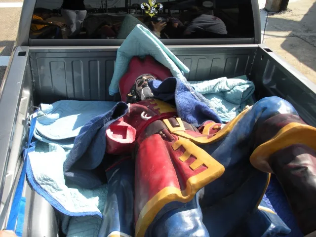All nestled in the truck for the ride. 
