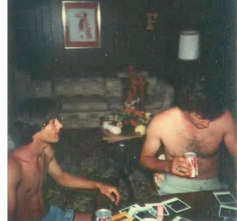 Mickey Graphia (l) and Tom Murray on senior trip (Santa Rosa Island, FL)