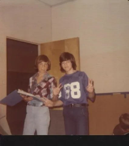 Mark Harrell and David (?) at Sherwood Jr. High in 9th Grade