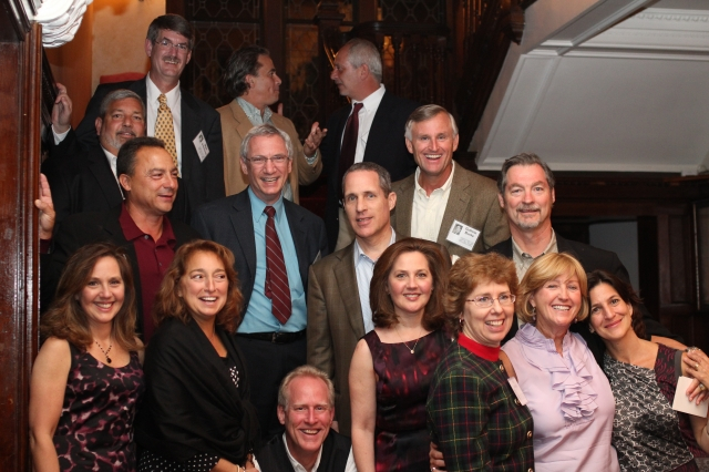 Front row, L2R: Cindy Soccadato Nead, Dot Sereno OConnor, Bill Francis, Carol Soccodato Martin, Patty Cotterell Fritz, Marieclaire ODell, Terry Dagradi; Second Row, L2R: Jimmy Caporaso, Dan Garlen, David Rosen, Guthrie Burke, Doug Colson; Third Row, L2R,