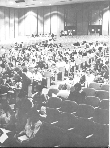 Assembly in the auditorium.