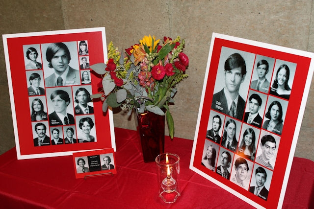 Beautiful In Memoriam table. Thanks go to Becky Bogardus Weislow for this poignant display.