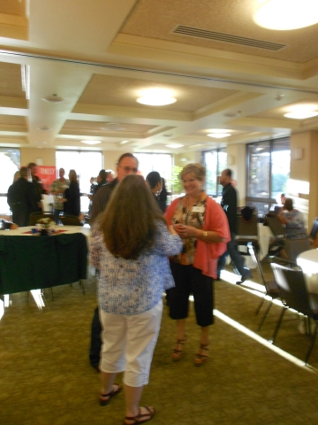 Barry and Denise Kirby talking with Becky Bogardus Weislow