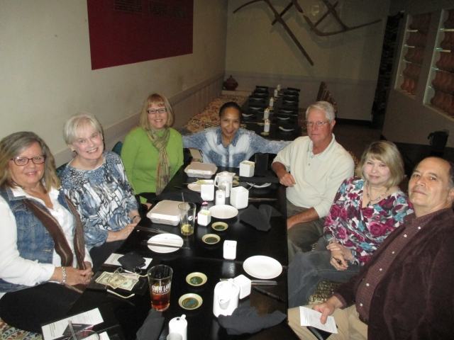 Classmates Lunch in Raleigh on Nov. 13, 2015. Linda Dawes Lee, Donna-Gayle Bullock Thompson, Emily Ballance, Christine Harrison, David Matthews, Isla K. Hill Wesner, and Johnny Low. 