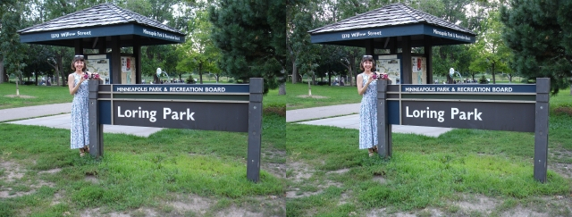 Susan Pinsky in Loring Park by husband David Starkman 