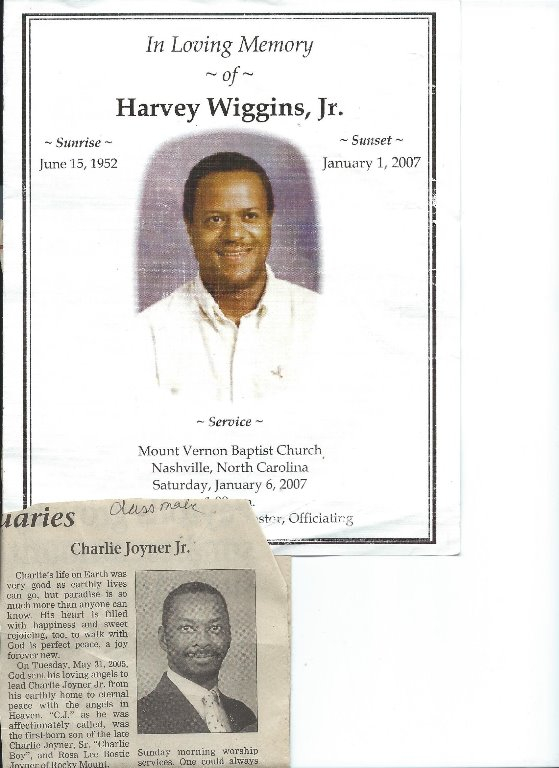 Harvey Wiggins,
Deceased January 1, 2007.  And Charlie CJ Joyner, Jr., Deceased May 31, 2005.