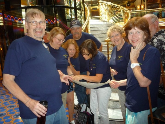 Me being serious? while everyone looks at group pic from Senior trip to DC.