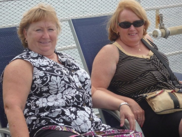 Judy & Karen relaxing on deck