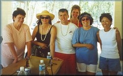 Enjoying the day at Bellows Beach - Patsy Ingle Joiner, Diane Lavoie Espinosa, Kurt Rebello, Jo Steig, Ann DeRego Mansfield, Judy Kino Olsen