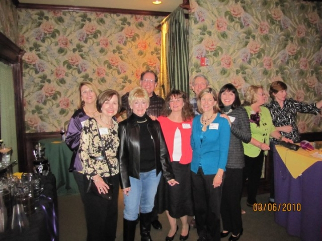Karen Goldman, Cynthia Wolfe, John Taylor, Gayle Snider, Alan Sandgarten, Betsy Hyde, Laura Turney Holman (Rene Pitt lurking behind Cynthia)