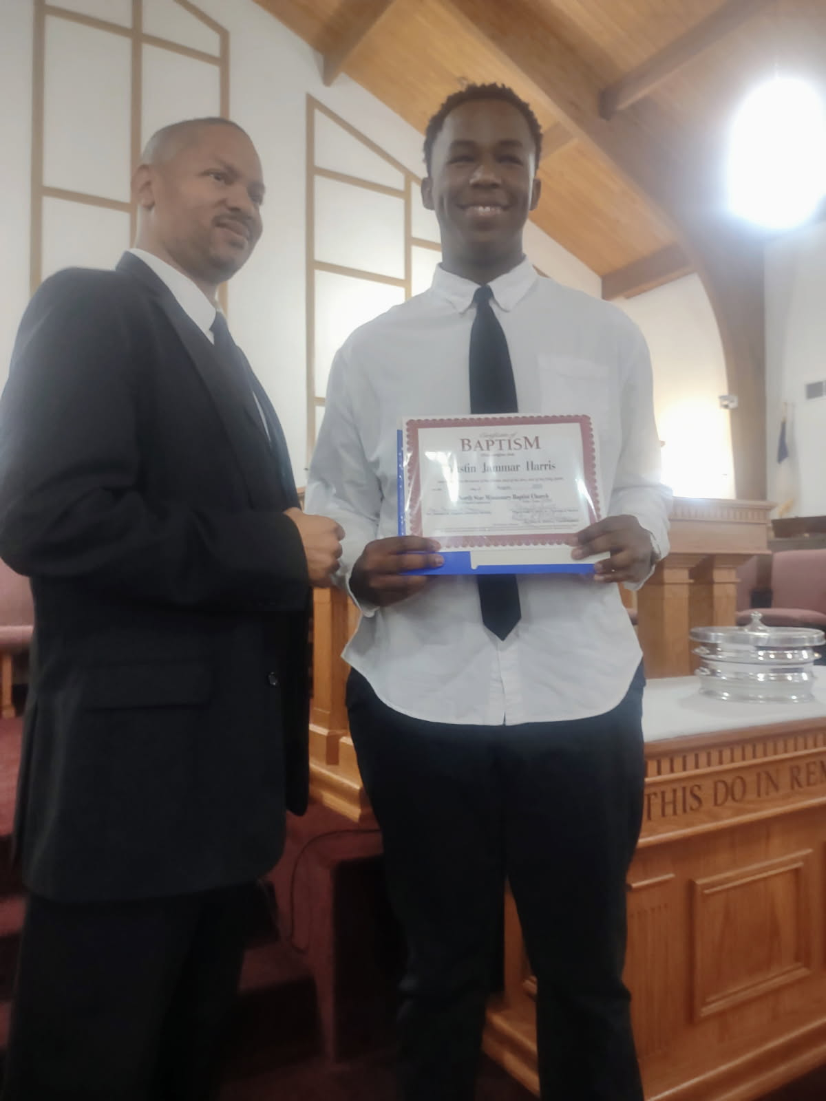Certificate of Baptism  August 2025 NSMBC