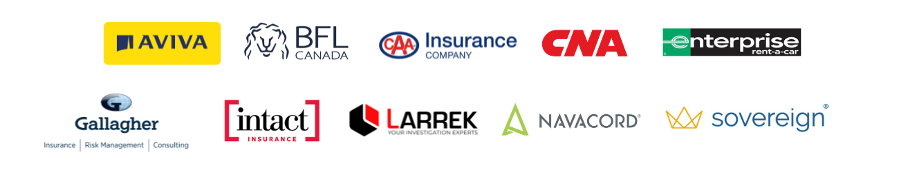 Aviva Canada | BFL CANADA | CAA Insurance Company | CNA Canada | Enterprise Holdings Foundation | Arthur J. Gallagher Canada Limited | Intact Insurance | Larrek Investigations | Navacord | Sovereign