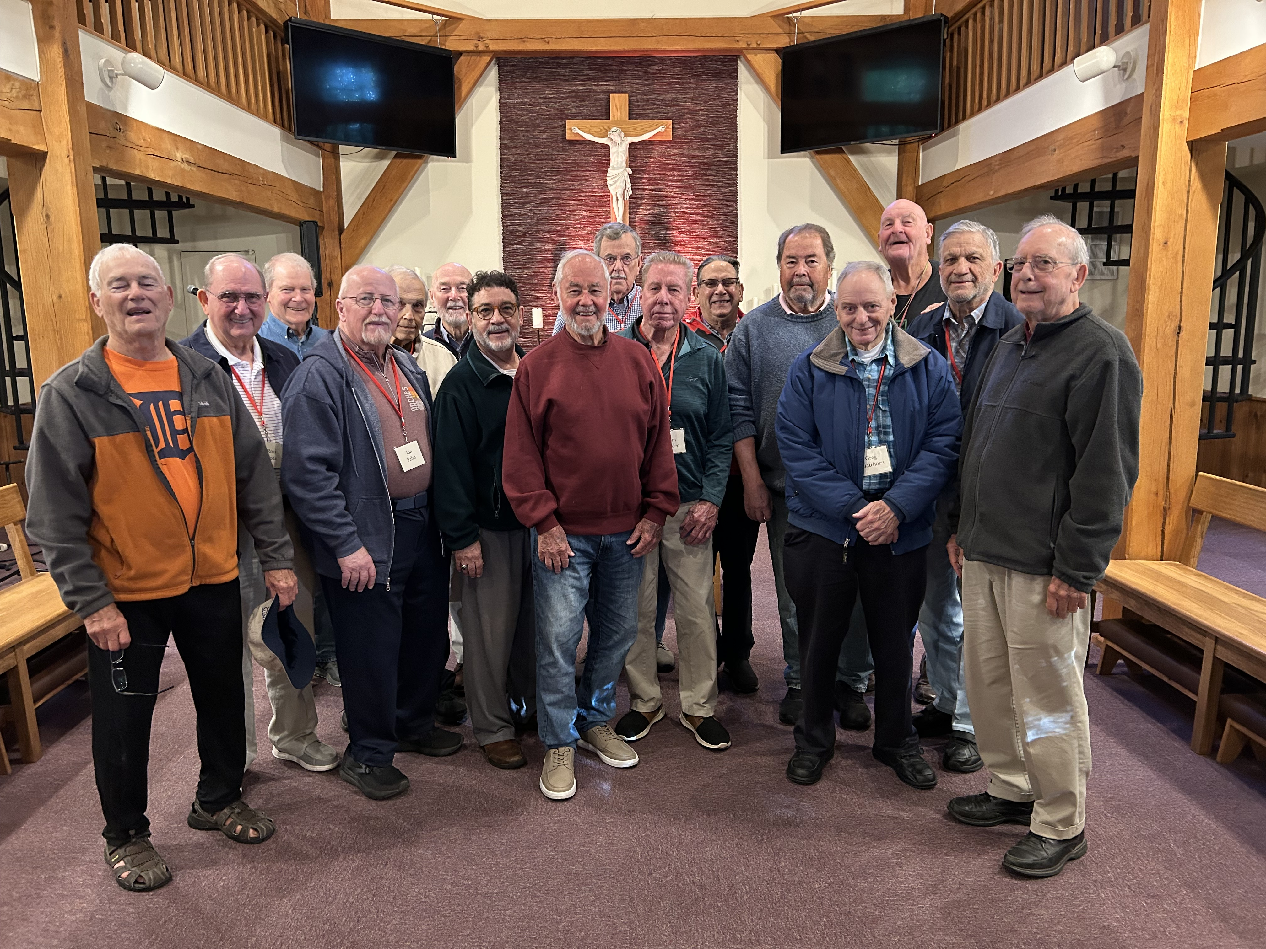 L-R: Dick Doll, Ron Kotz, Joe Gallen, Joe Palm, Pat Wright, Jim Gallagher, Phil Cerato, Tom Hallan, Ray McCracken, Tom Vadden, Bill Mittendorf, Paul Meiklejohn, Greg Glatthorn, Bob Hawkindson, Joe Popiel, Frank DeMilde