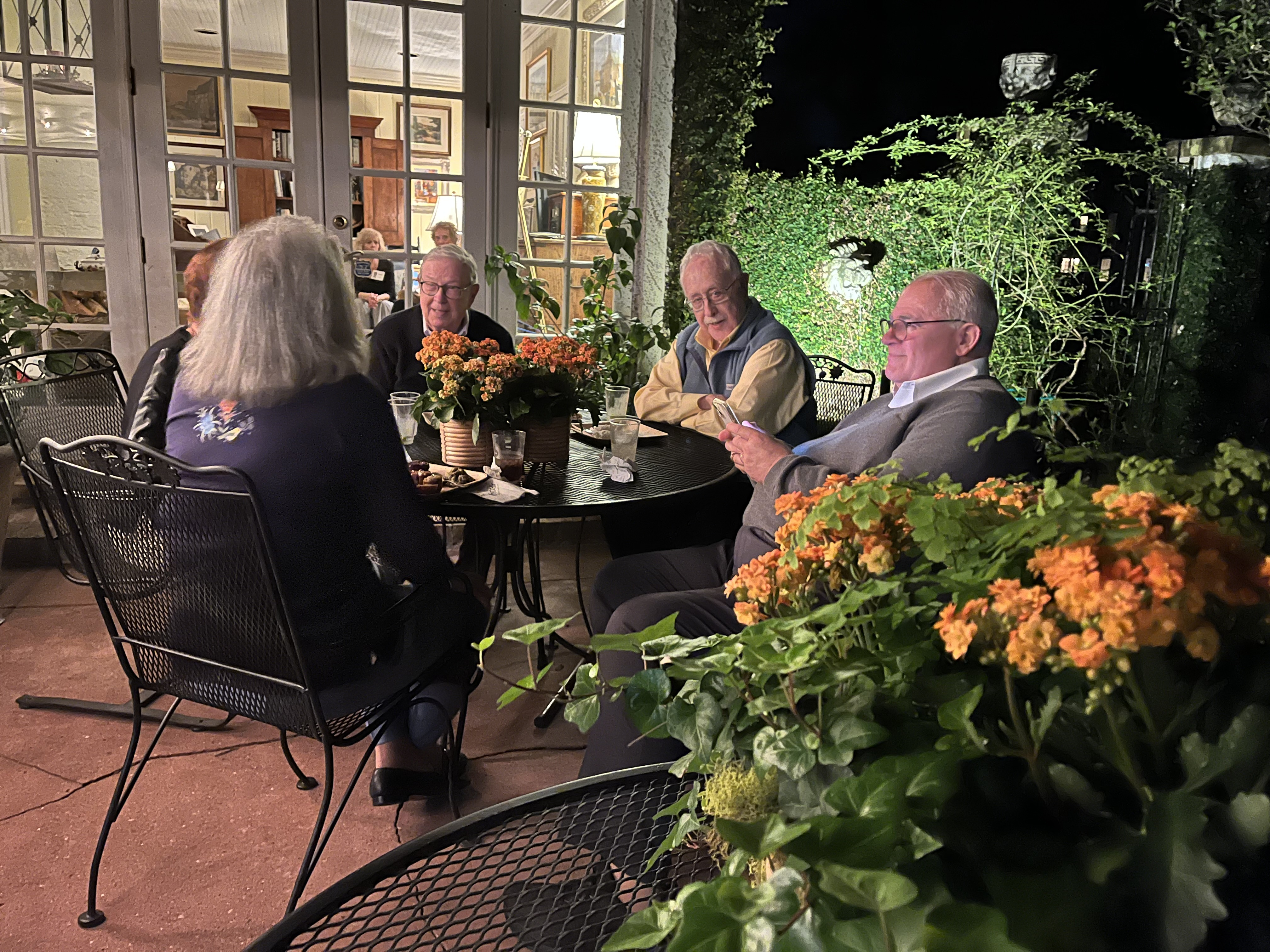 L-R: Gail Rogers Carter (back to camera), Tripp Newsom, Phil Cushman, Matthew Wolfe