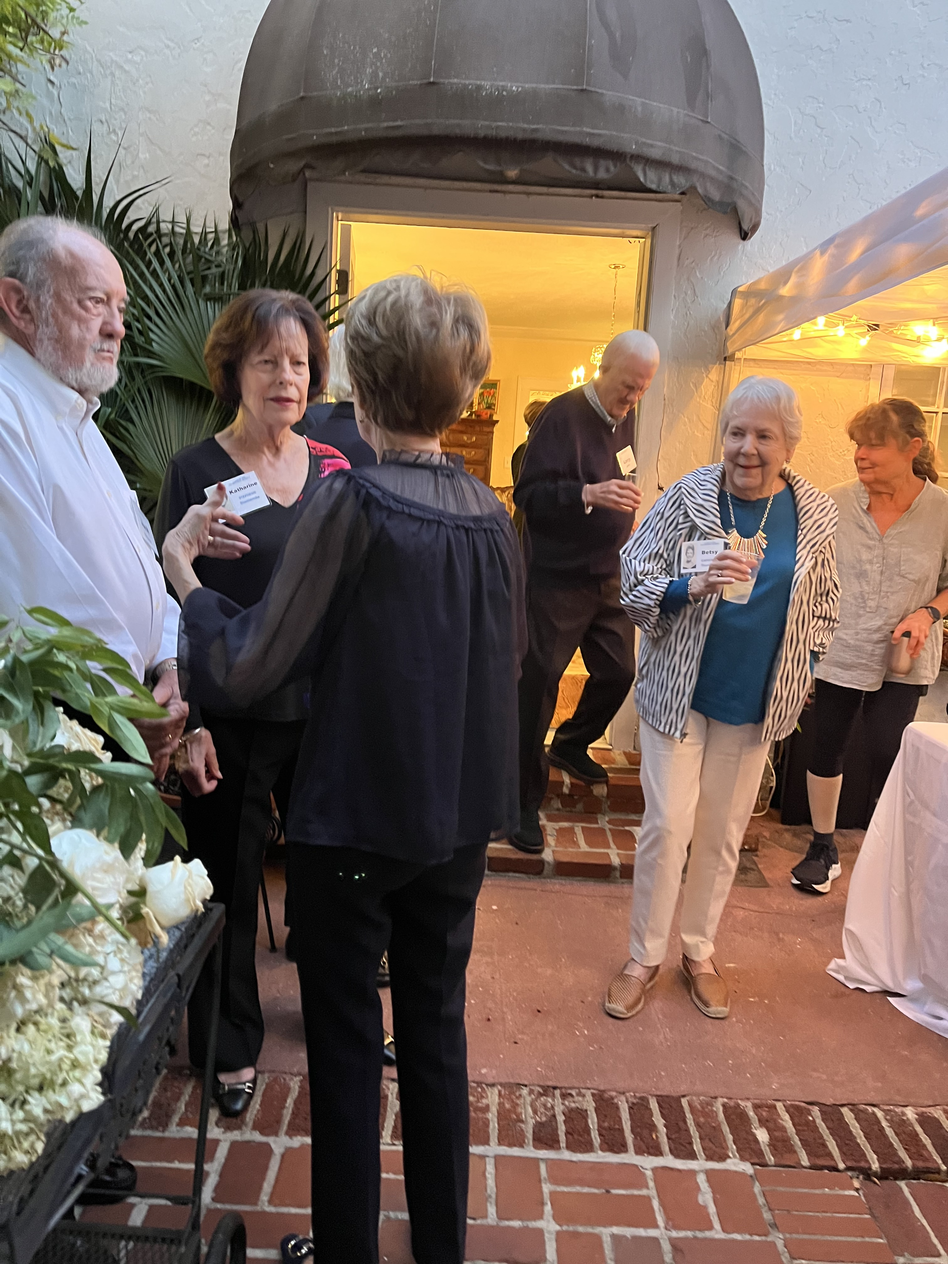 L-R: Jack Slemenda, Katharine Stephens Slemenda, Mary Elizabeth Barker McMahon (back to camera), Larry Zenke, Betsy Cameron Thompson