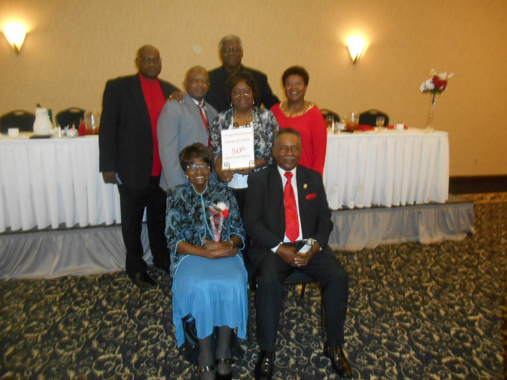 Classmates: Robert, Ronald, Lee, Debra, Ruby with teachers, Mrs. Seigler and Mr. Smith. Celebrating 50 years 2016 at the Alumni Banquet
