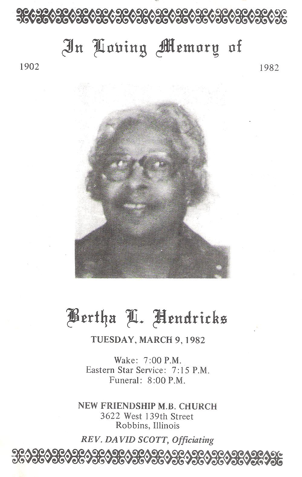 Bertha L. Cobb-Hendricks (1902-1982)