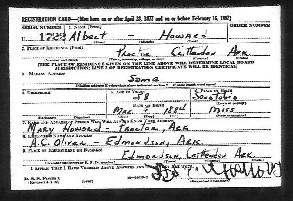 Albert Howard Sr. (husband of Mary Guy-Howard) (3rd Generation)