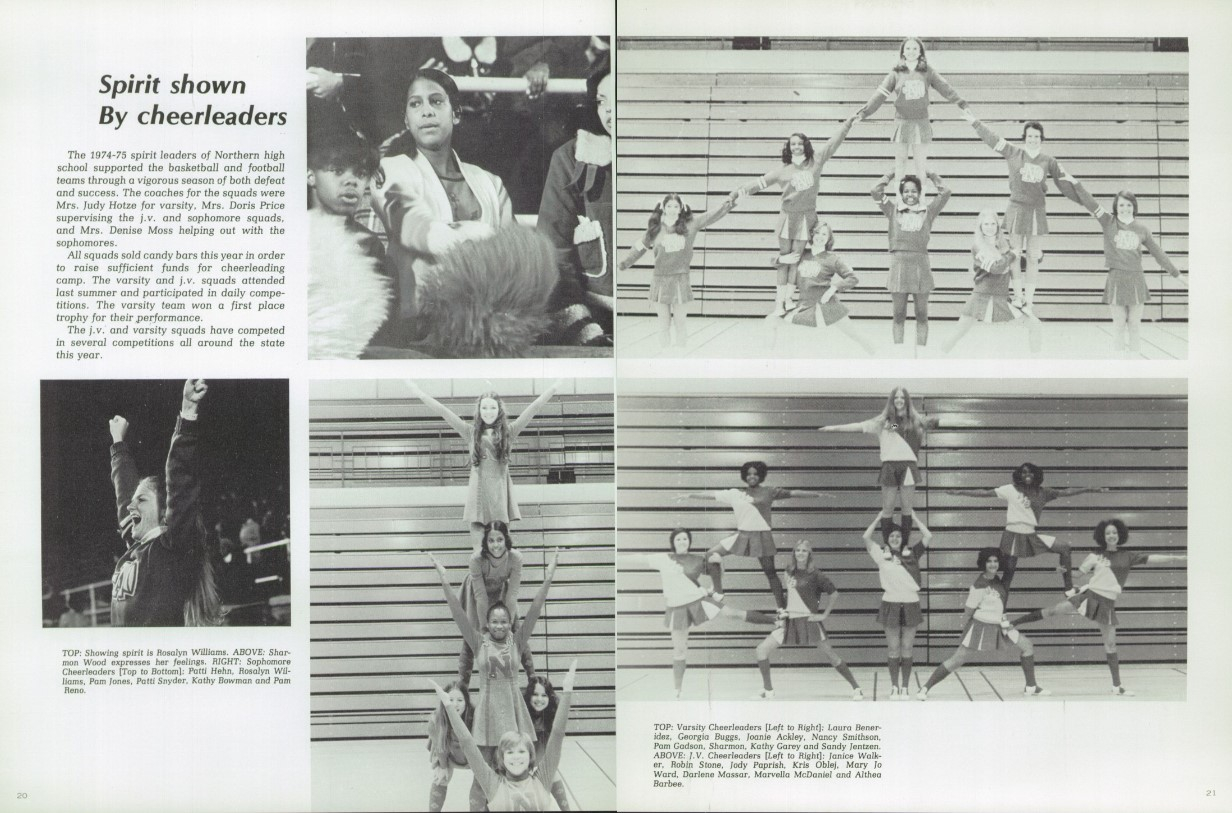 Cheerleaders from 1975 senior yearbook