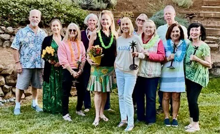 Our second meeting in Oct 2023 at Lani (Jordan) Dorff's home - we are getting in the aloha spirit!