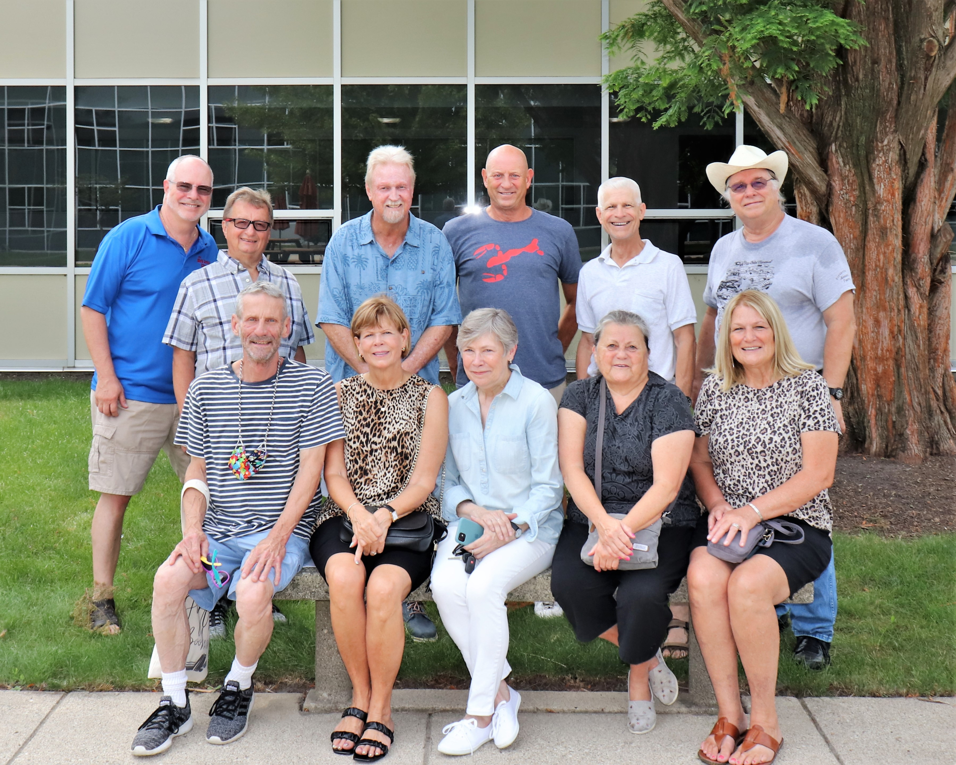 Row 1:  Michael Dorosh, JoAnne Werling Vaughn, Nancy Hornak, Georgia Steffens Nelson, Rosemary Sidor-Taylor   Row 2:  Kel Kissamis, Rodney Vojcik, Chip Peck, Scott Vaughn, Doug Abel, and Mike Tritle
