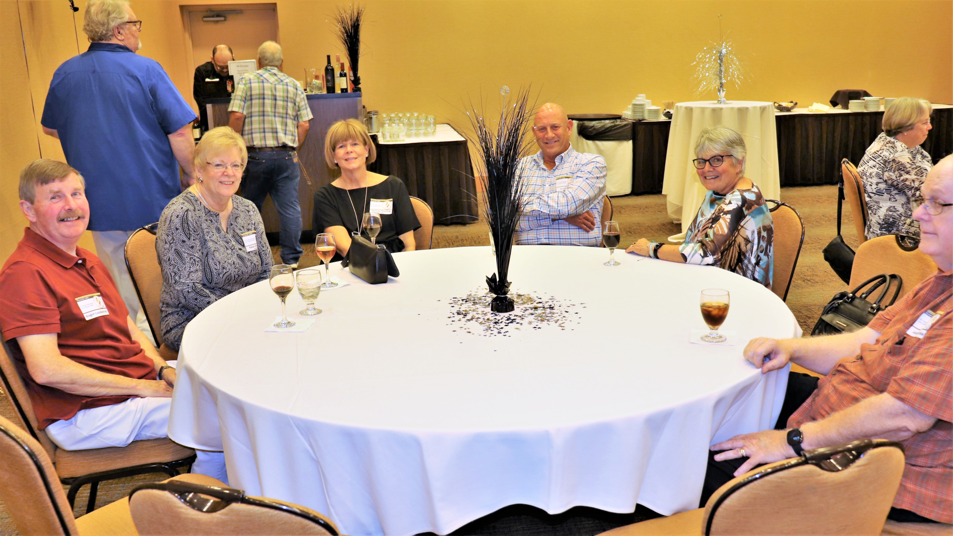 Roger Lundstrom, Pam Siewenie Lundstrom, JoAnne Werling Vaughn, Scott Vaughn, Bonnie Moses Garrod, and John McMahon