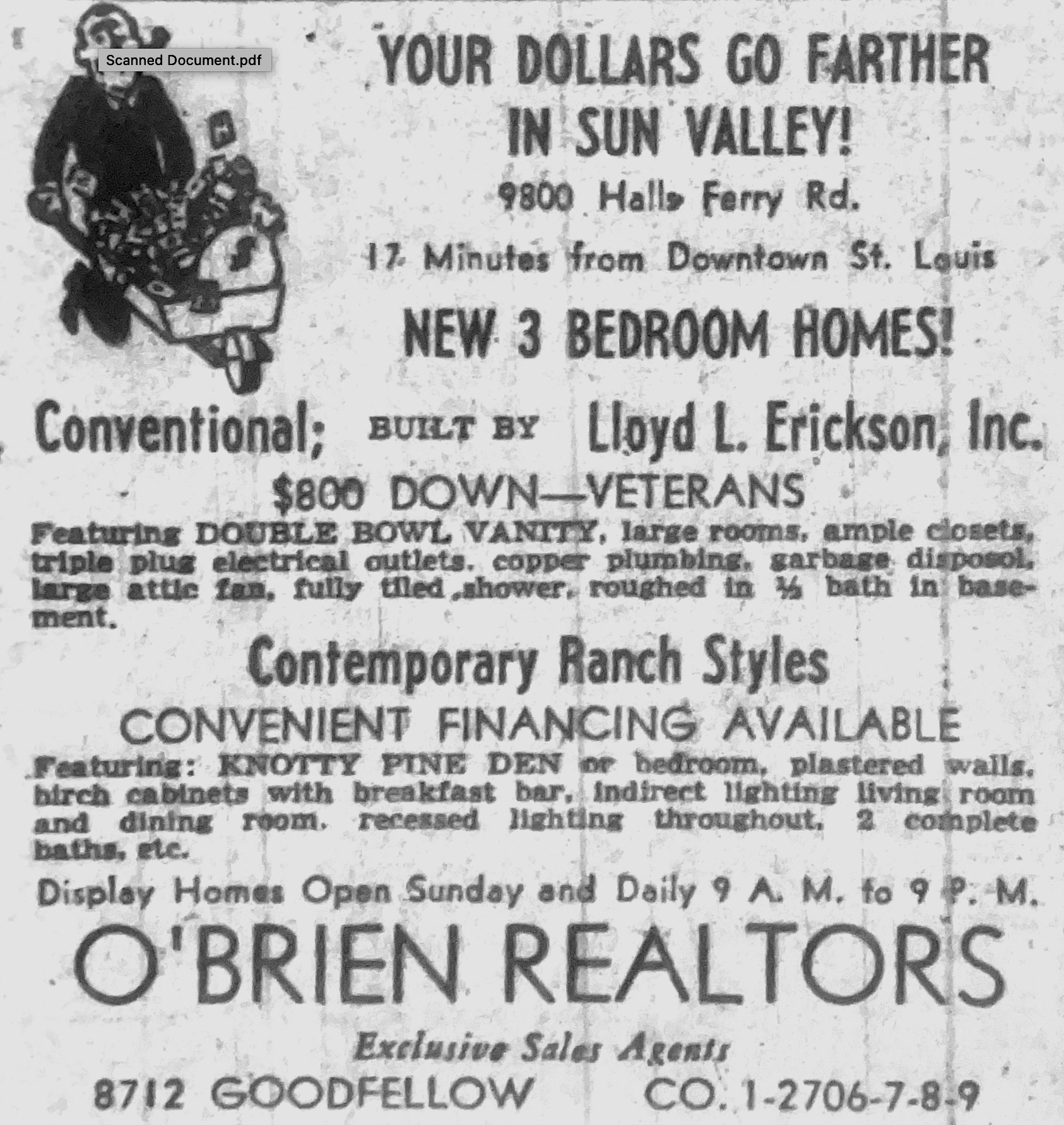 Sun Valley promotional ad. St. Louis-Post Dispatch, July 4, 1955.