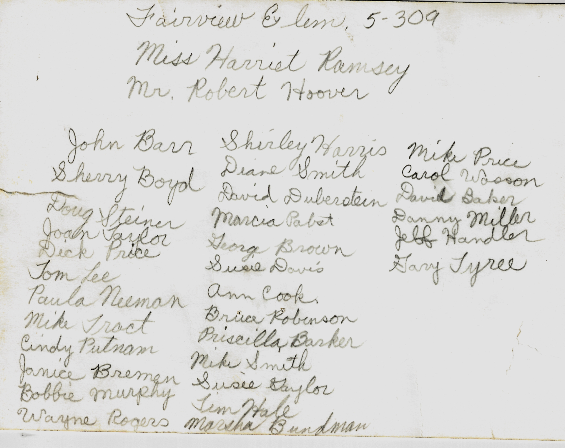 Names - Photo above