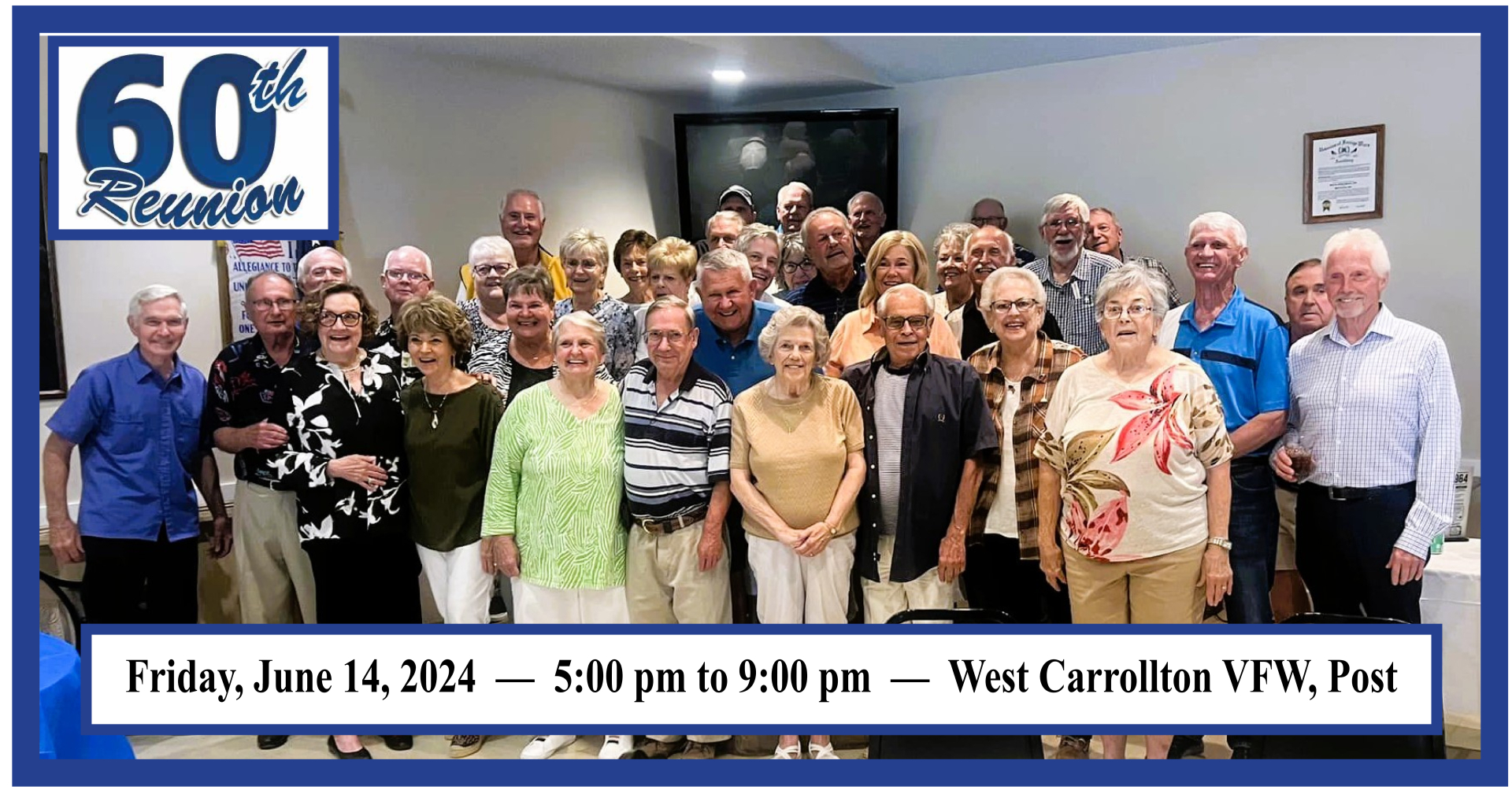 Row 1 -  Don Raisch, Steve Ball, Sally Dunker, Pam Loesch Oldham, Claudia Redrick Crews, Tom Brooks, Shirley Durham Toadvine, Don Erisman, Karen Schultz Schnapp, Susan Morgan Hammond  Row 2 – Mike Schneider, Billy Ring, Mary Lou Schaefer Feix, Chuck Toadvine, Pat Douglas Winsett, Steve Wagner, Bob Thomas, Dan Runyeon  Row 3 – Sylvia Gebhart Azbill, Jackie Reeve Fultz, Nancy Harshbarger Rammel, Jeanne Schoenberger Suter, Mick Sorrell, Nadine Simpson Anderson, Joe Fite, Verrill Gardner  Row 4 – Ron Anslinger, Pat Allen Schultz, Curt Sweeny, Bette Bliss  Row 5 – Doug Phibbs, Tim Evans, Doug Bond, Terry Harris, Steve Albright