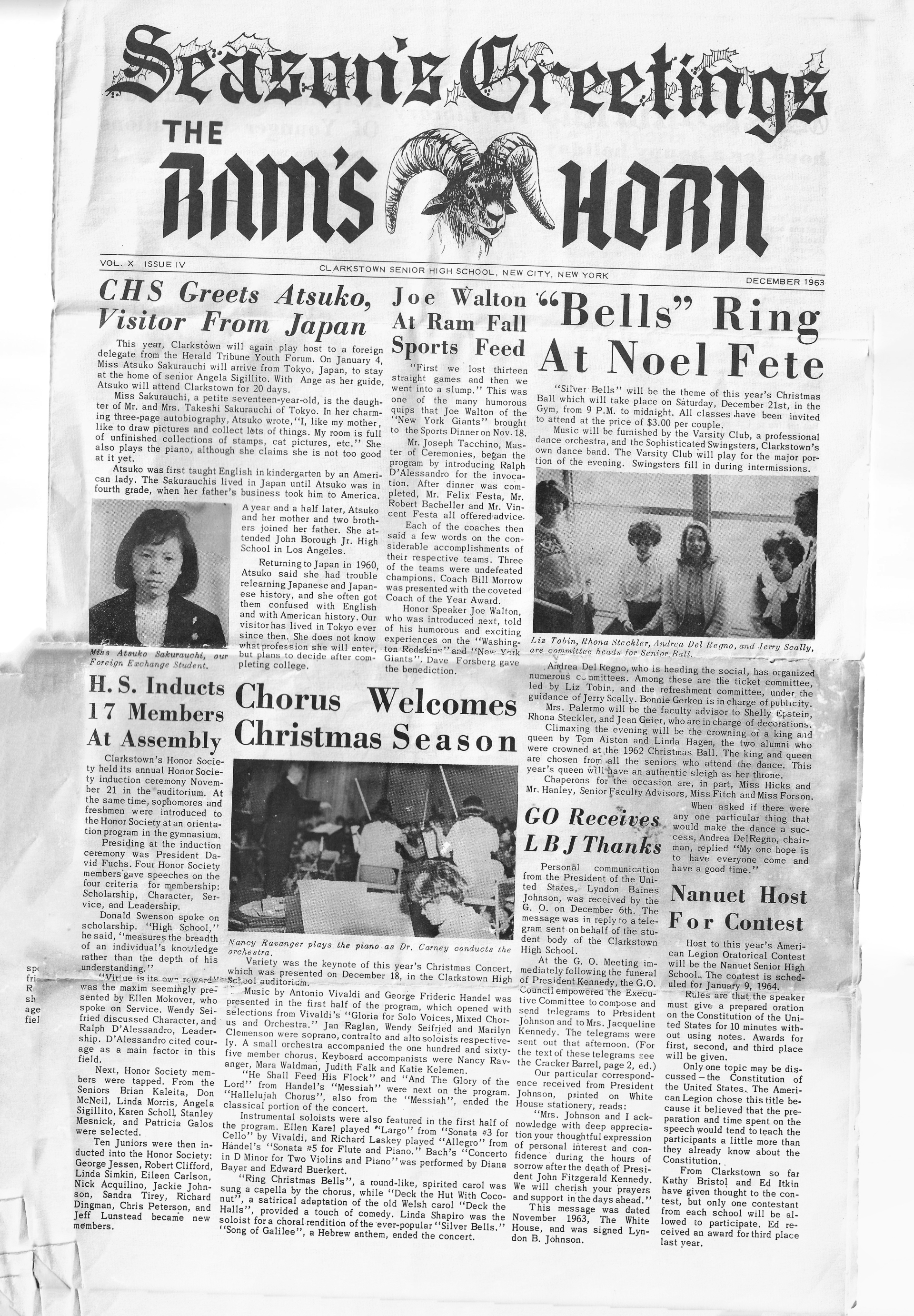 The Ram's Horn - December 1963 - Page 1