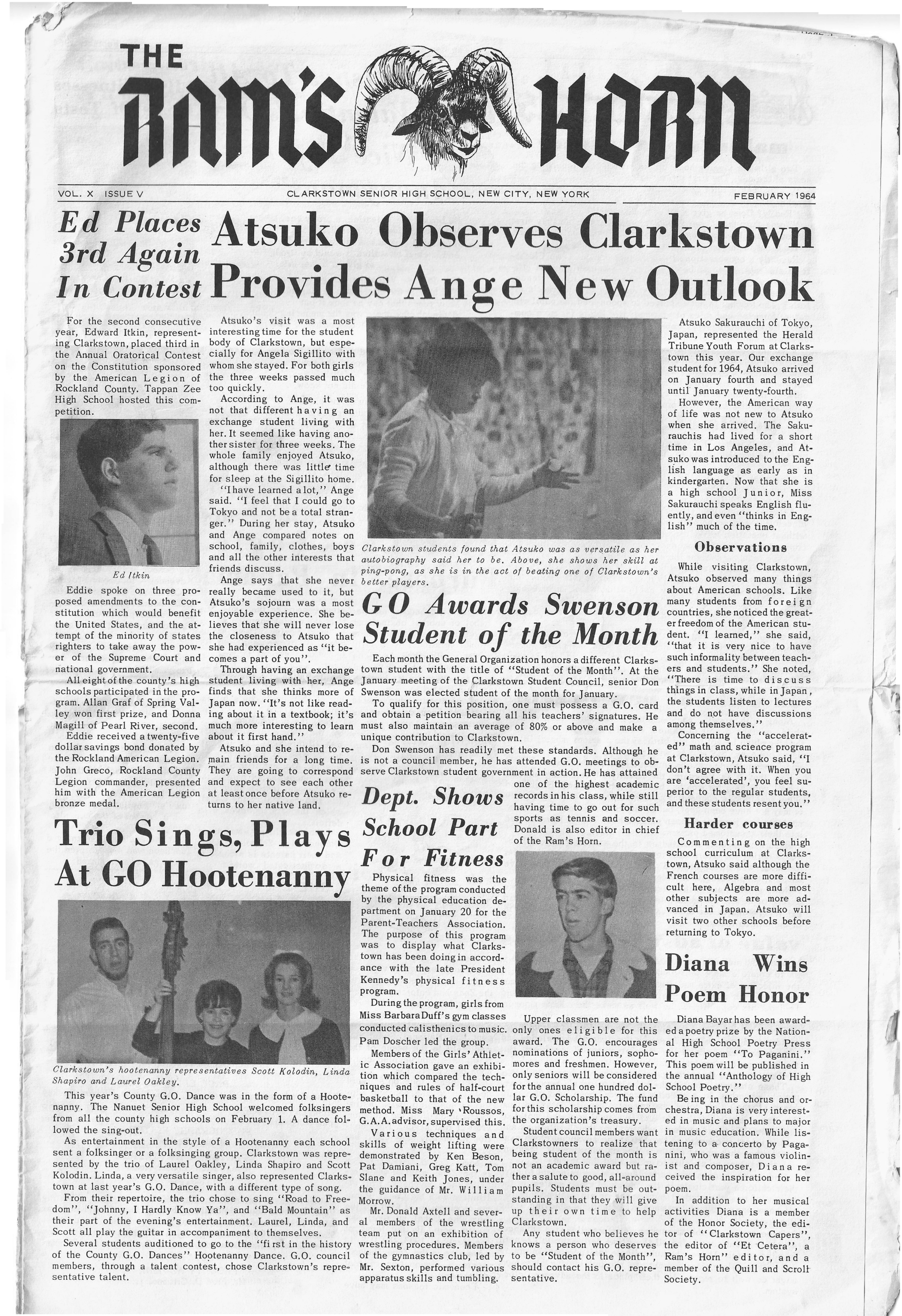 The Ram's Horn - Feb. '64 - Page 1
