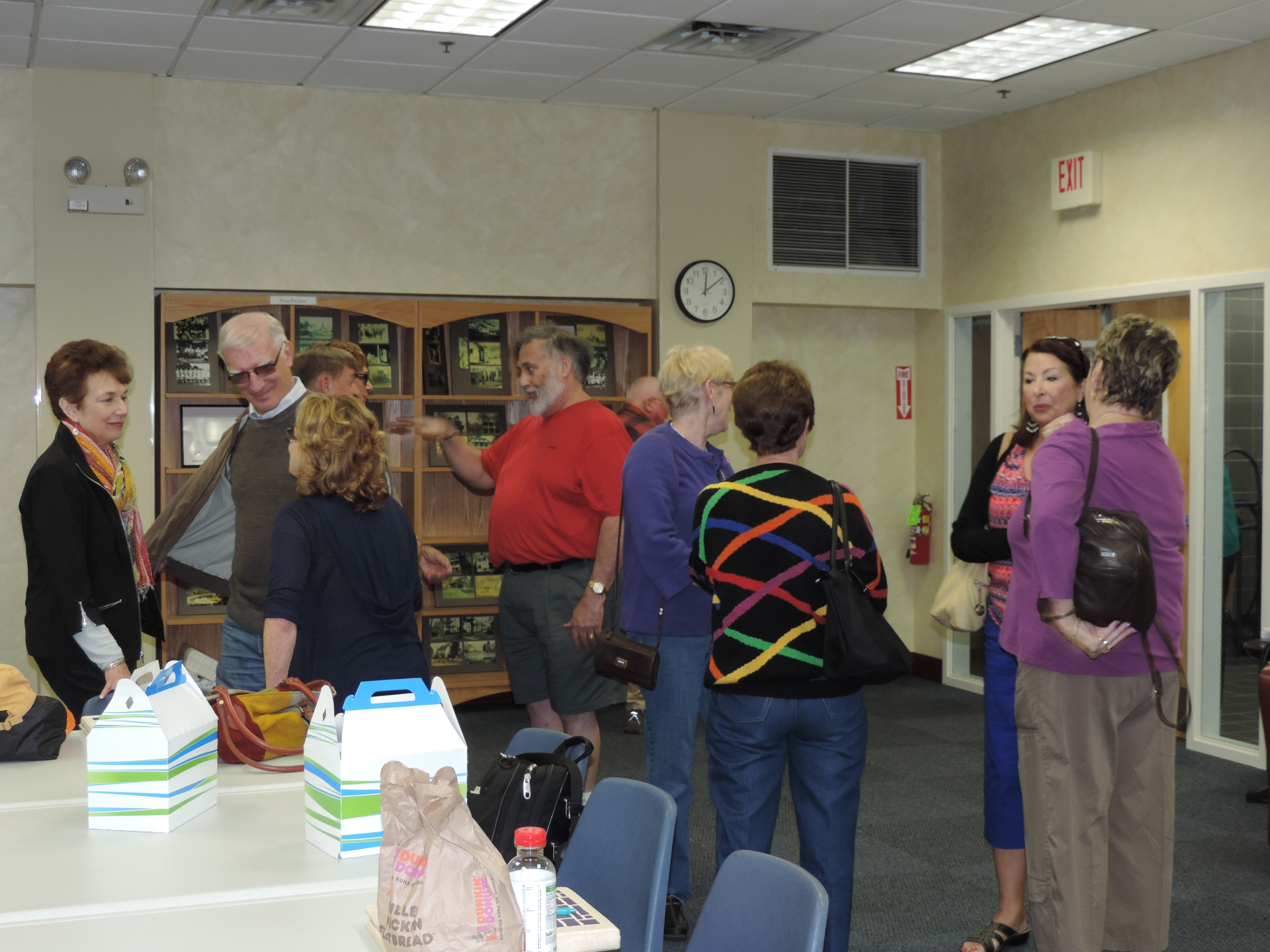 Getting settled in before lunch. It's funny, people were so excited to see each other we just couldn't stop talking!